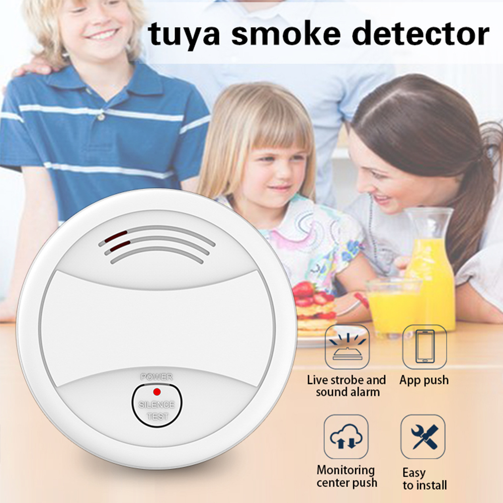 WIFI graffiti smart smoke alarm network smoke detector APP mobile phone alarm